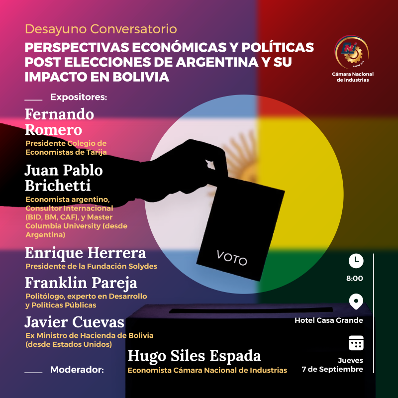 CONVERSATORIO PERSPECTIVAS ECONÓMICAS Y POLÍTICAS POST ELECCIONES DE ARGENTINA Y SU IMPACTO EN BOLIVIA  