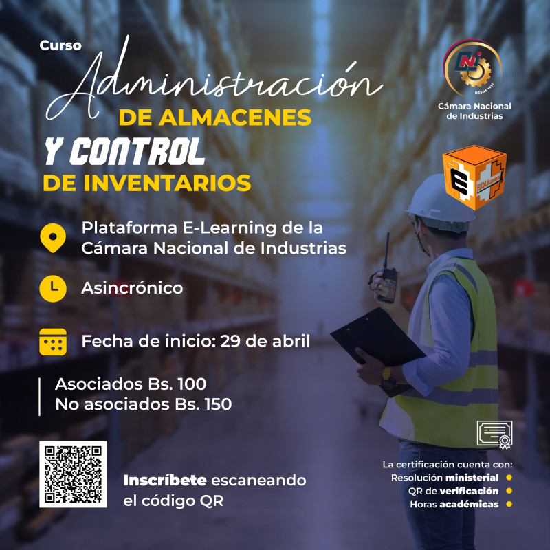 CURSO E-LEARNING ADMINISTARCIÓN DE ALMACENES Y CONTROL DE INVENTARIOS