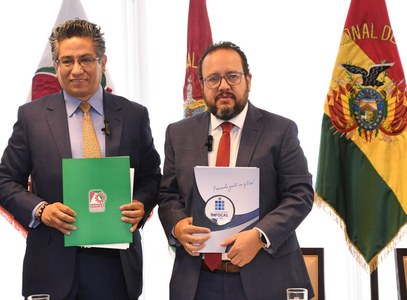 CADINPAZ e INFOCAL firman convenio interinstitucional para fortalecer la formación técnica en La Paz 